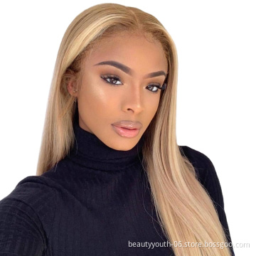 Brazilian 13x4 Lace Front Human Hair Wigs 613 Blonde Pre Plucked Straight Lace Wigs 150% Density Remy Hair Wig